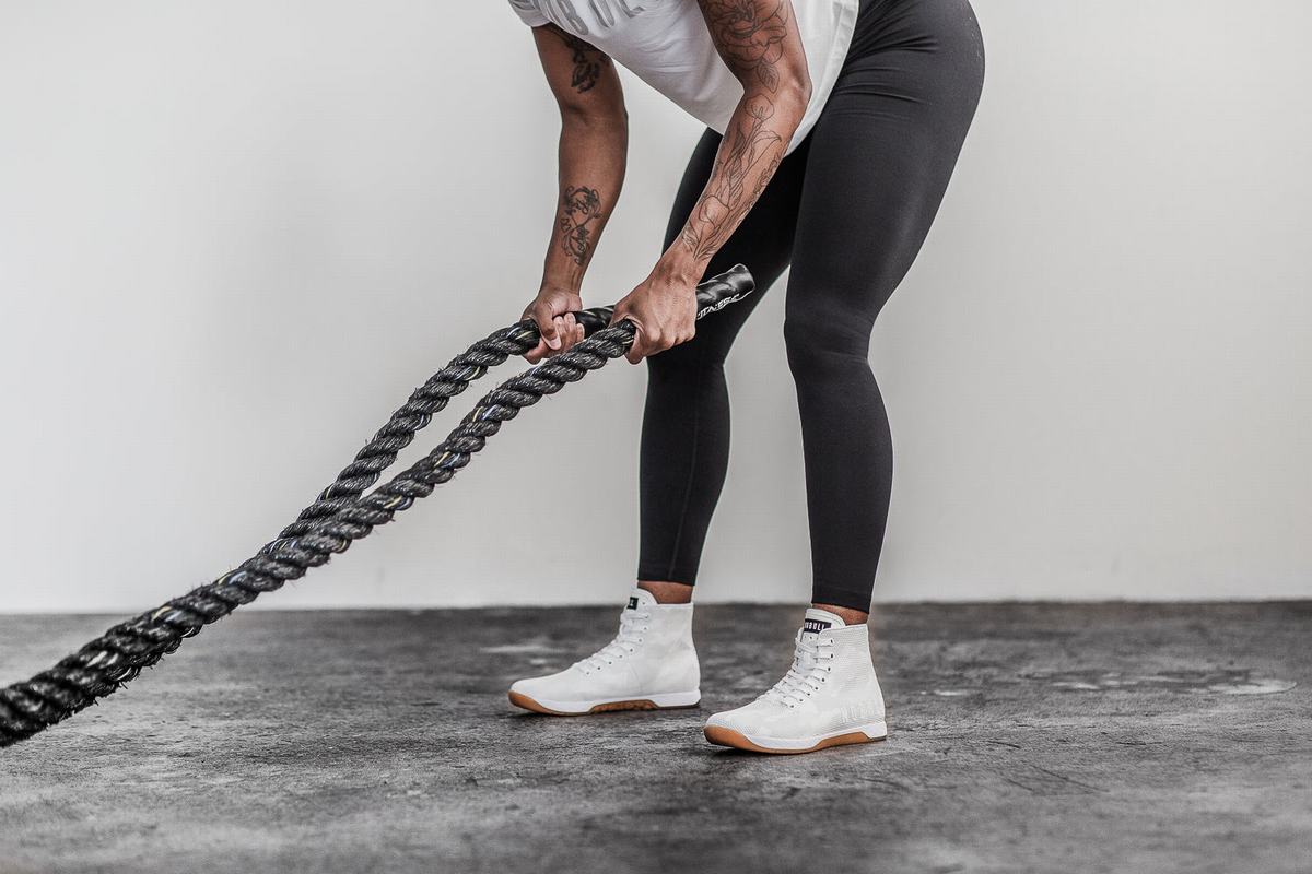 Nobull High-Top Women's Trainers White Camo | Australia (CX9026)